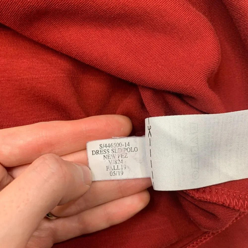 Banana Republic Polo Shirt Mens XL Extra Large Solid Red Soft Cotton Side Slits